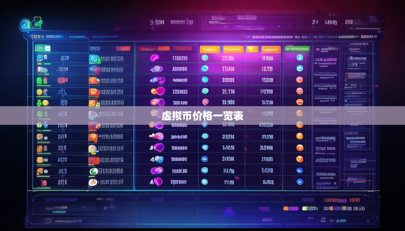 虛擬幣價格一覽表